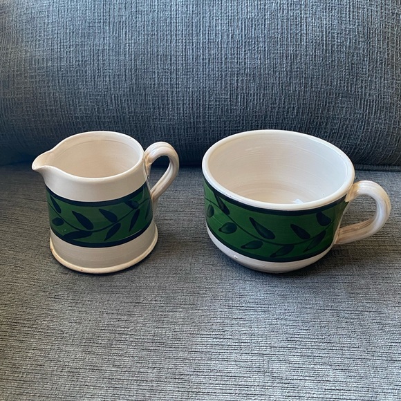 Farmhouse Creamer Pitcher and Mug by LAMAS Pottery – Made in Italy.